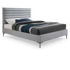 Hunter Grey Linen Textured King Bed