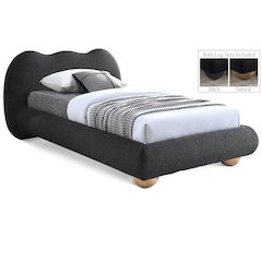 Hyde Black Boucle Fabric Twin Bed