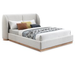 Jardin Cream Boucle Fabric King Bed
