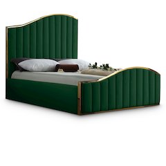 Jolie Green Velvet Queen Bed