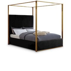 Jones Black Velvet King Bed