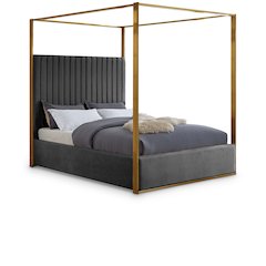 Jones Grey Velvet King Bed