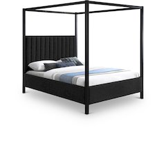 Kelly Black Boucle Fabric Queen Bed