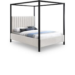 Kelly Cream Boucle Fabric King Bed