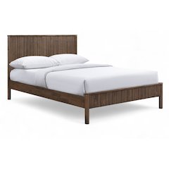 Kivo Walnut Solid Wood Full Bed