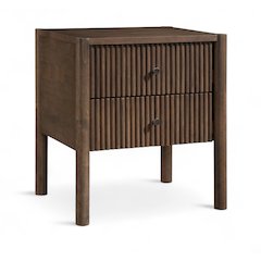 Kivo Walnut Solid Wood Nightstand