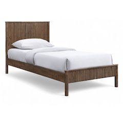 Kivo Walnut Solid Wood Twin Bed