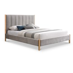 Kona Grey Polyester Fabric Full Bed