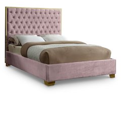 Lana Pink Velvet King Bed