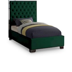 Lexi Green Velvet Twin Bed