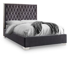 Lexi Grey Velvet King Bed