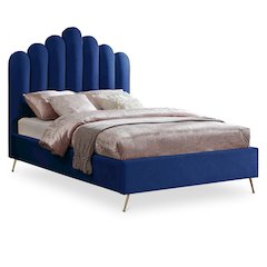 Lily Navy Velvet Full Bed