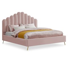 Lily Pink Velvet King Bed