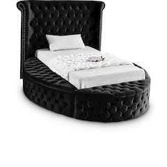 Luxus Black Velvet Twin Bed
