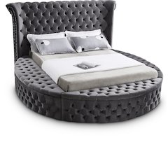 Luxus Grey Velvet King Bed