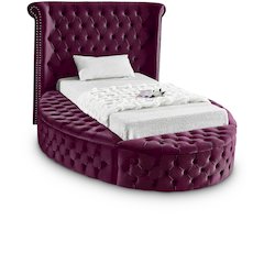 Luxus Purple Velvet Twin Bed