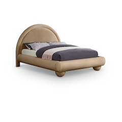 Madrid Beige Velvet King Bed