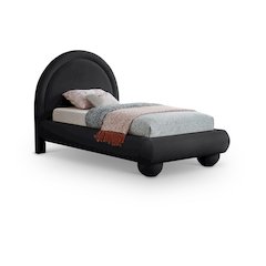 Madrid Black Velvet Twin Bed