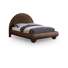 Madrid Brown Velvet Queen Bed