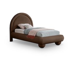 Madrid Brown Velvet Twin Bed