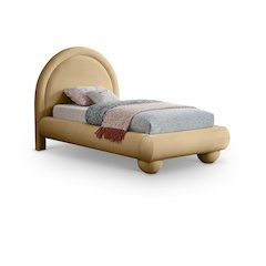 Madrid Camel Velvet Twin Bed