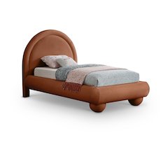 Madrid Cognac Velvet Twin Bed