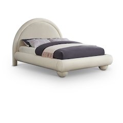 Madrid Cream Velvet Queen Bed