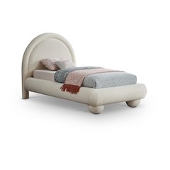 Madrid Cream Velvet Twin Bed