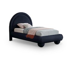 Madrid Navy Velvet Twin Bed