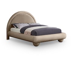 Madrid Taupe Velvet King Bed