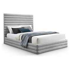 Maxwell Grey Linen Textured Fabric Full Bed