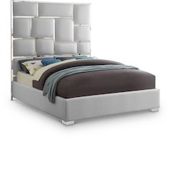 Milan White Vegan Leather King Bed