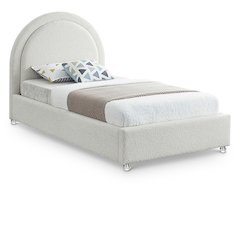 Milo Cream Fabric Twin Bed