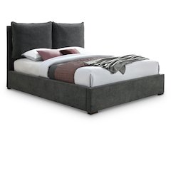 Misha Pepper Black Polyester Fabric King Bed