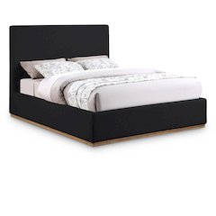 Monaco Black Boucle Fabric King Bed