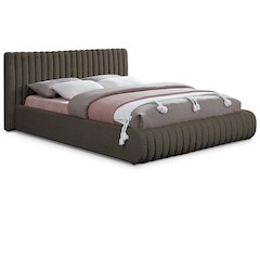 Nash Brown Boucle Fabric Full Bed
