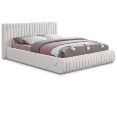 Nash Cream Boucle Fabric King Bed