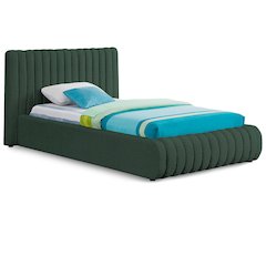 Nash Green Boucle Fabric Twin Bed