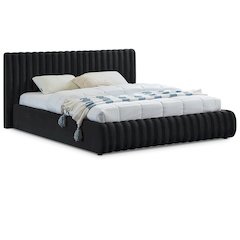 Nico Black Velvet Queen Bed