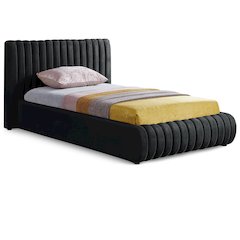 Nico Black Velvet Twin Bed