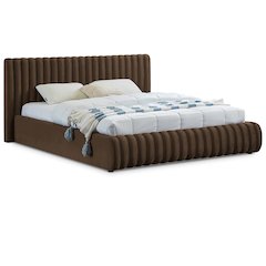 Nico Brown Velvet King Bed