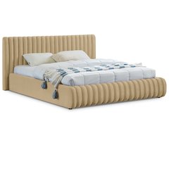 Nico Camel Velvet King Bed