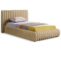 Nico Camel Velvet Twin Bed
