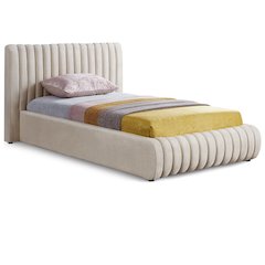 Nico Cream Velvet Twin Bed