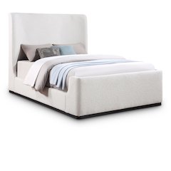 Oliver Cream Boucle Fabric Queen Bed