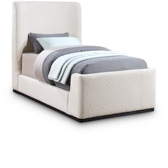 Oliver Cream Boucle Fabric Twin Bed