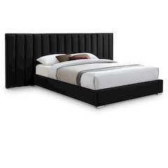 Pablo Black Velvet Queen Bed