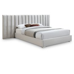 Pablo Cream Velvet Queen Bed