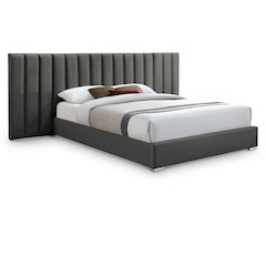 Pablo Grey Velvet Queen Bed