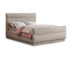Paxton Beige Chenille Fabric Full Bed